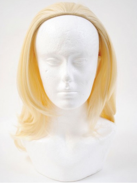 Ideal Blonde Wavy Shoulder Length Human Hair Wigs & Half Wigs