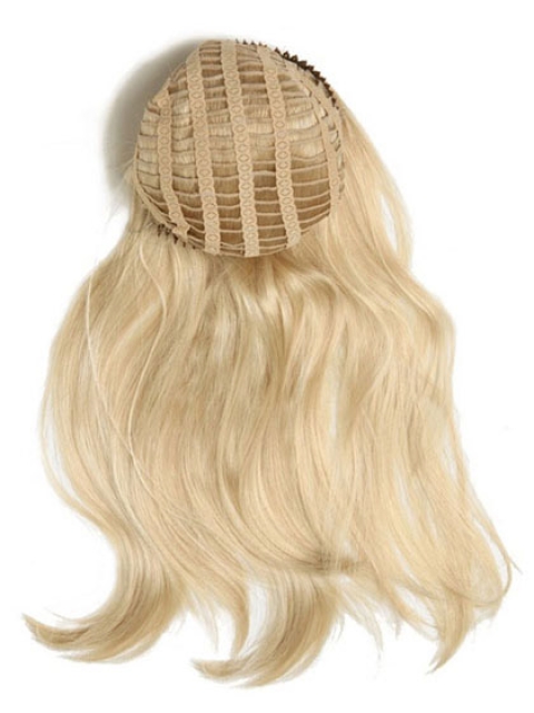 Modern Blonde Wavy Long Human Hair Wigs & Half Wigs