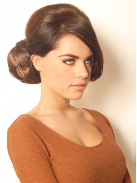 Synthetic Brown Convenient Wraps / Buns Hairpieces