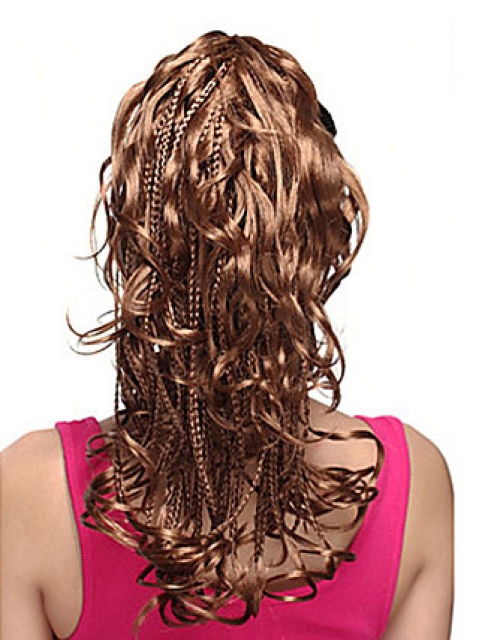 Ideal Brown Wavy Ponytails Hairpieces