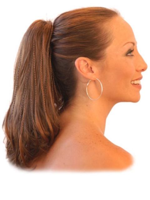 Synthetic Brown Comfortable Ponytails