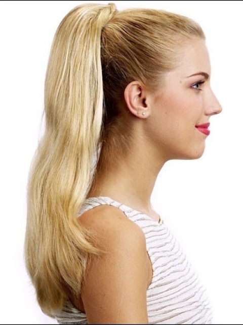 Traditiona Blonde Straight Long Ponytails Hairpieces