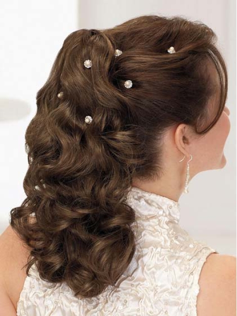 Fashionable Brown Curly Long Ponytails Hairpieces