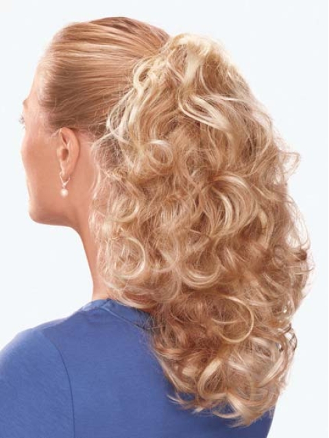 Fashionable Brown Curly Long Ponytails Hairpieces