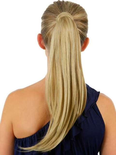 Comfortable Blonde Straight Long Ponytails Hairpieces