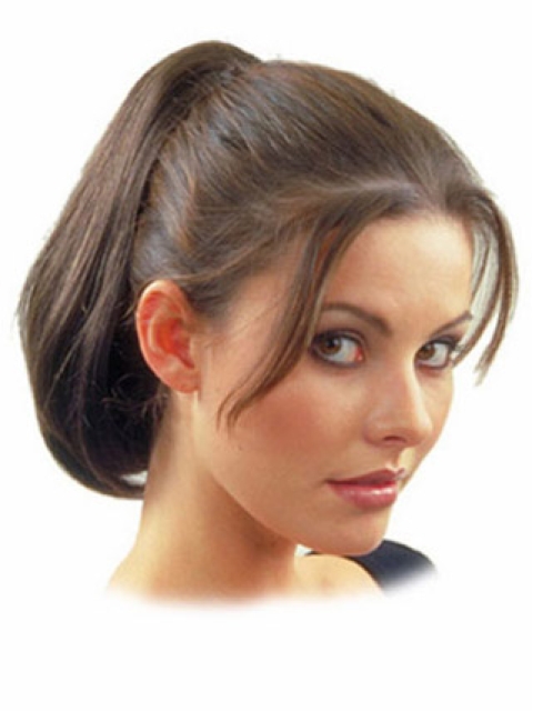 Synthetic Short Brown Pleasing Ponytails