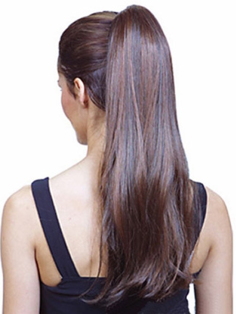 Synthetic Long Brown Easeful Ponytails