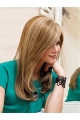 Natural Long Straight Monofilament Blonde Layered Synthetic Women Wigs 