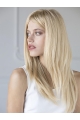  16" 100% Hand-tied Straight Long Human Hair Women Wigs