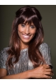 High Quality Capless Long Straight Auburn With Bangs African American Synthetic Women Wigs