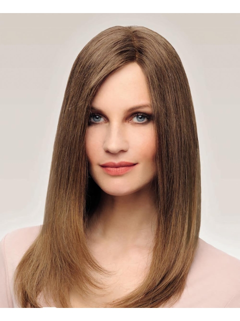  Good16" Long Straight 100% Hand-tied Remy Human Hair Women Wigs