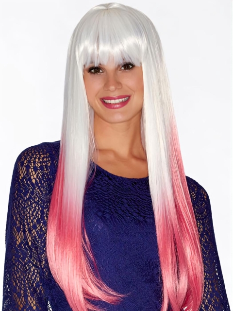 22" Long Straight Lace Front  Ombre/2 tone Synthetic Women Wigs