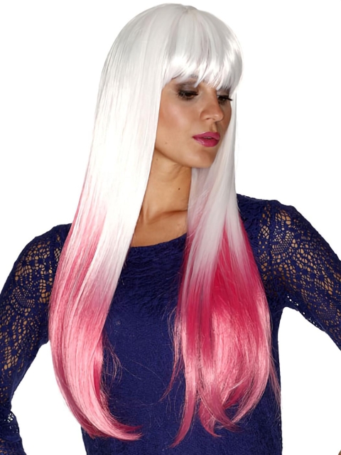 22" Long Straight Lace Front  Ombre/2 tone Synthetic Women Wigs