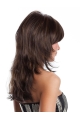 16" Long Straight With Bangs Brown  Monofilament Synthetic Wig For Cancer Patients