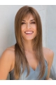 Capless Layered Brown Long Straight  Capless 18" Synthetic Wigs For Women