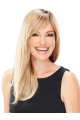 16" Long Straight Blonde hand-tied Synthetic Lace women Wigs