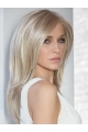 16" Long Straight hand-tied Blonde  Synthetic Lace Women Wigs