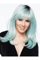 Nice Capless Long Straight White With Bangs Synthetic Women Wigs