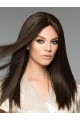 16'' Long Straight Monofilament Black Human hair Wigs For Women 