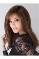 Perfect Brown 16" Long Straight Layered Synthetic Women Wigs