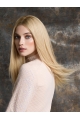 20'' Long Straight Blonde Layered Human Hair Women Wigs