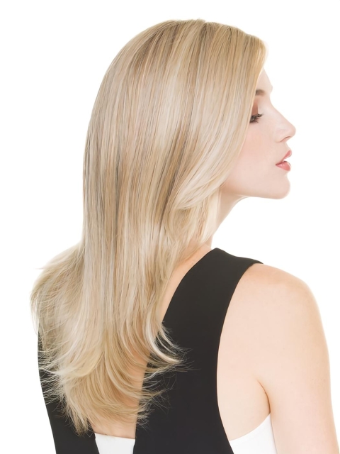 Long Blonde 16" Straight  100% Hand-tied Remy Human Hair Women Wigs