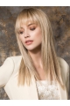  16" Long Blonde Straight Capless With Bangs Synthetic Women Wigs