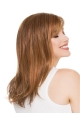 Brown 16" Long Straight Mono Top Synthetic Women Lace Wigs 