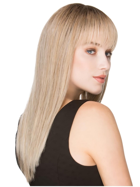 20''Long Blonde Straight Monofilament Human Hair Women Wigs