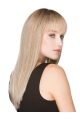 20''Long Blonde Straight Monofilament Human Hair Women Wigs