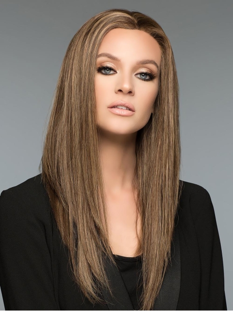 18'' Long Straight 100% Hand-Tied Monofilament Lace Front Remy Human Hair Women Wigs