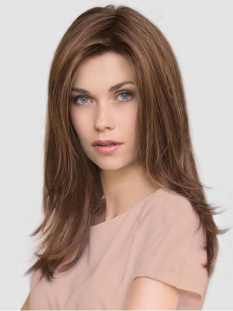 The Best 16'' Long Straight Brown Layered Synthetic Women Wigs