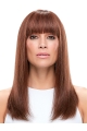 18" long Straight hand-tied Mono Top With Bangs Human Hair Women Wigs