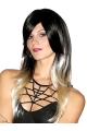 20" Long Straight Ombre/2 tone With Bangs Lace Front Synthetic Women Wigs