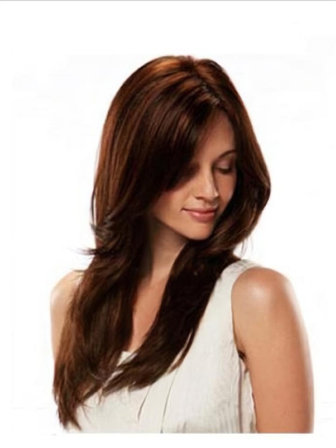 20'' Long Ideal Auburn Straight  Glueless Full Lace 100% Remy Human Hair Women Wigs