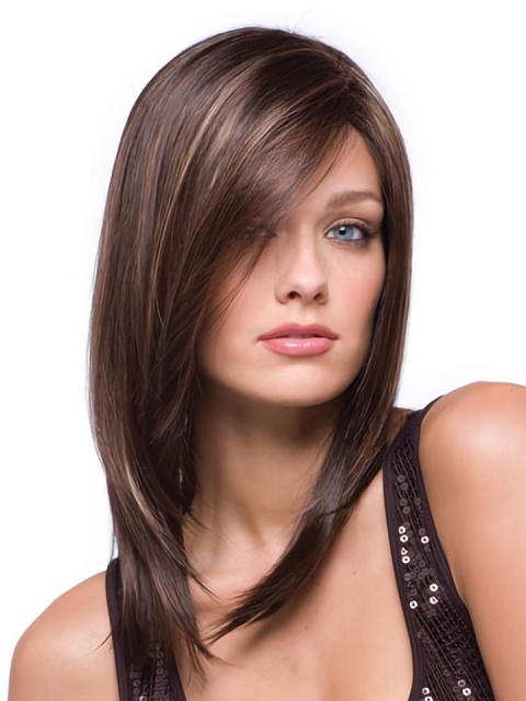 Gentle Auburn Capless Long Straight Synthetic  Women Wigs