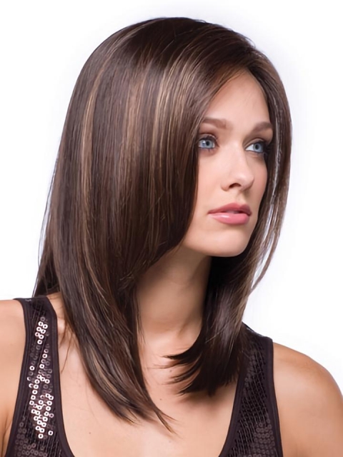 Gentle Auburn Capless Long Straight Synthetic  Women Wigs