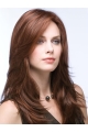 Auburn Layered Long Straight 100% Hand-Tied Mono Top Heat Friendly Synthetic Women Wigs