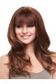 18'' Long Wavy Fashion Auburn Monofilament Lace Front Remy Human Hair Women Wigs