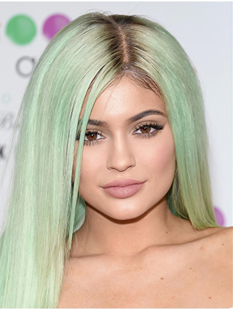 18'' Long High Quality Straight Without Bangs Capless Synthetic Kylie Jenner Inspired Women Wigs