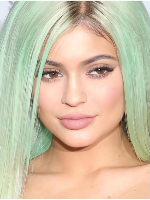 18'' Long High Quality Straight Without Bangs Capless Synthetic Kylie Jenner Inspired Women Wigs