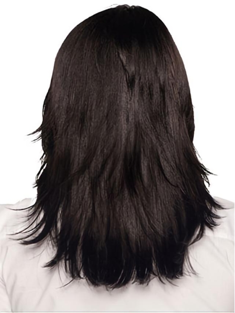 18" Long Straight Capless Natural Black Heat Friendly Synthetic Women Wigs