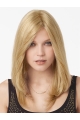 Cool Blonde Straight Monofilament Lace Front Long Human Hair Women Wigs