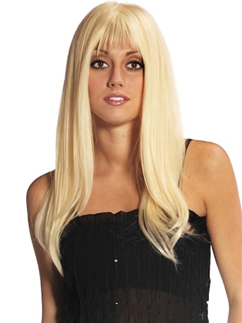 Blonde Long Straight Full Lace Remy Human Hair Women Wigs