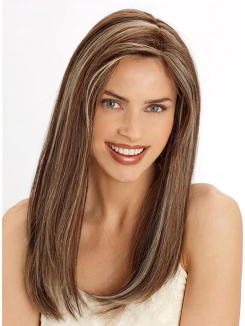 22'' Straight Long Discount Monofilament Lace Front Remy Human Hair Women Wigs