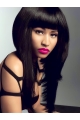 18'' New Black Lace Front Long Indian Remy  Human Hair Nicki Minaj Women Wigs