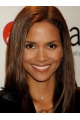 14'' Halle Berry Simple Long Layered Straight Full Lace Human Hair Women Wigs