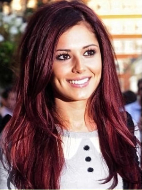 24'' Long Shining Red Straight Capless  Heat Friendly Synthetic  Women Cheryl Cole Wigs