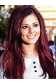 24'' Long Shining Red Straight Capless  Heat Friendly Synthetic  Women Cheryl Cole Wigs