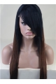 22'' Long Straight Ombre Color Full Lace Human Hair Women Wig